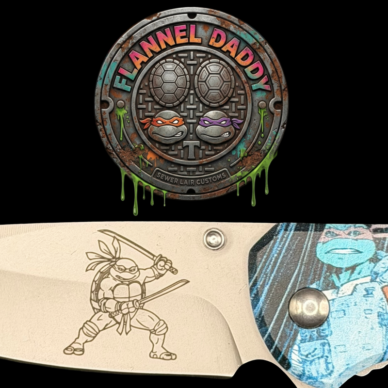 Turtle Power retro pocket knife — product view