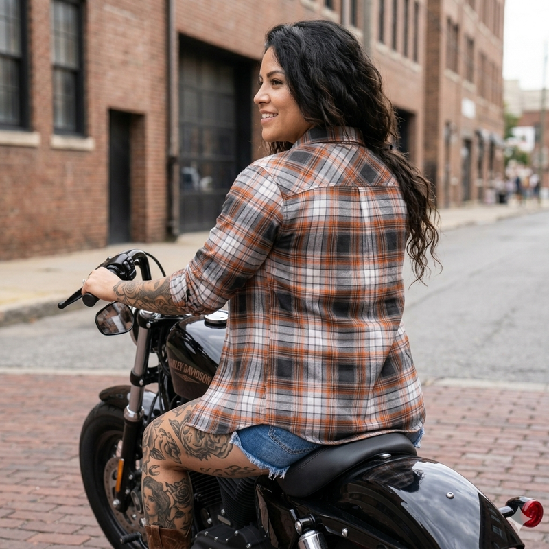 Women’s Bike Night Flannel Shirt by Hales Speed Shop — additional product view