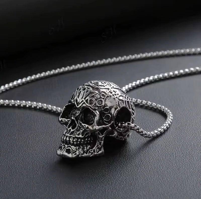 Dead Serious stainless steel skull necklace with 70cm chain