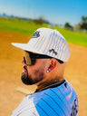 OG Slugger Off-White Pinstriped Snapback by Clutch & Throttle