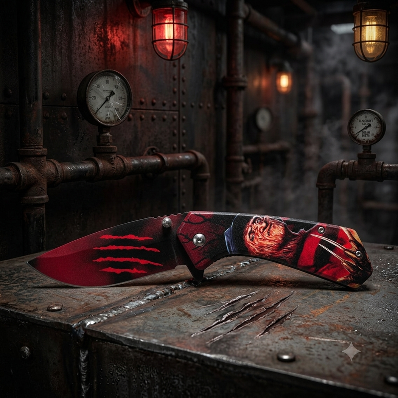 Dream Slasher retro horror pocket knife by Flannel Daddy Loot