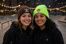 Straw Hat Crew knit beanie with embroidered front design