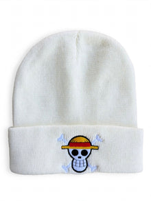 Straw Hat Crew knit beanie with embroidered front design
