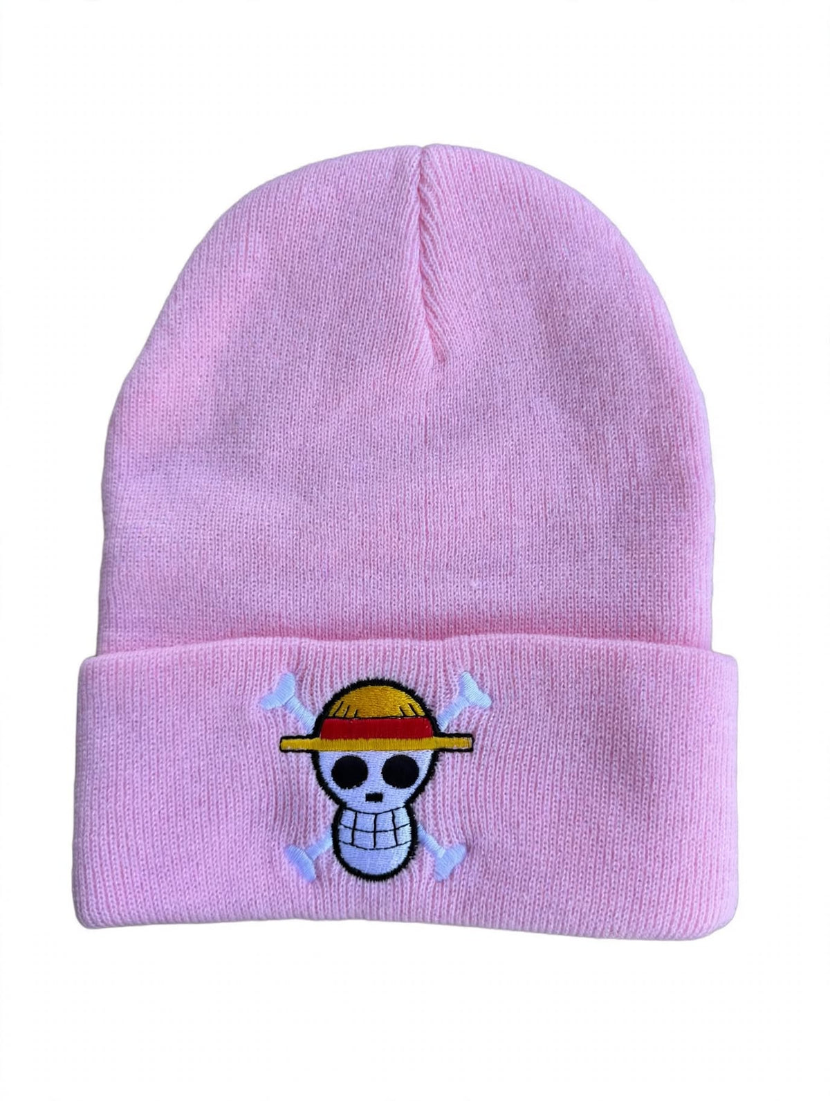 Straw Hat Crew knit beanie with embroidered front design