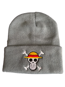 Straw Hat Crew knit beanie with embroidered front design