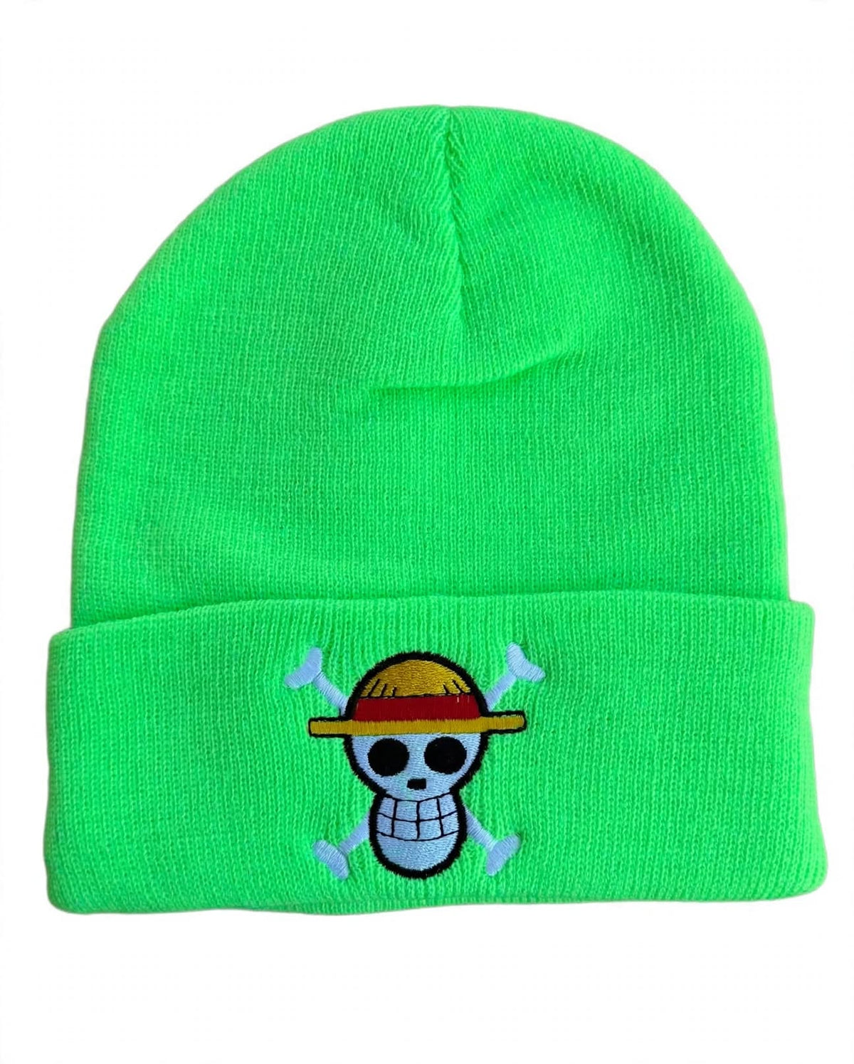 Straw Hat Crew knit beanie with embroidered front design