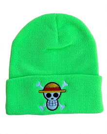 Straw Hat Crew knit beanie with embroidered front design