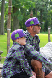 Youth Slimey Bonehead Snapback by Clutch & Throttle — detail view