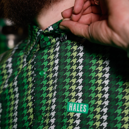 Men’s Green Cheyenne Shaka Short-Sleeve Shirt by Hales Speed Shop — additional product view