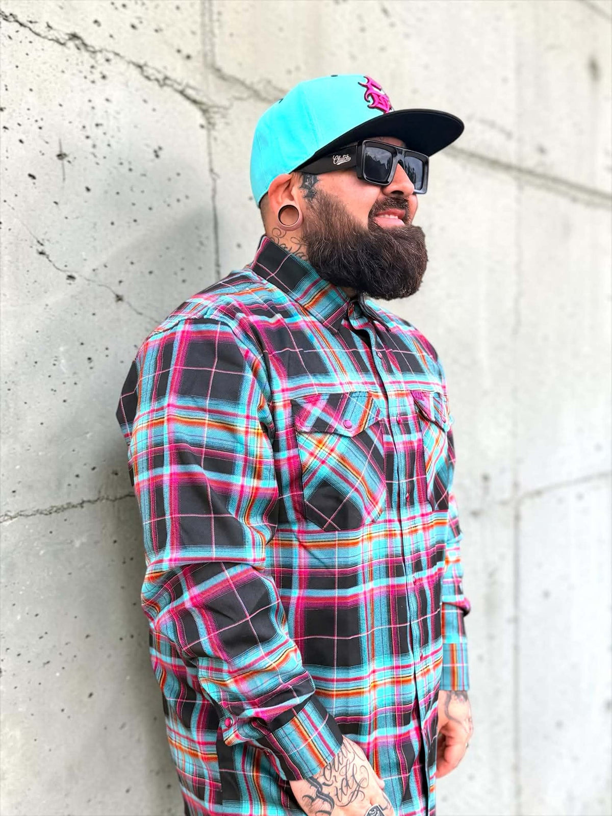 G'd Up Teal Snapback by Clutch & Throttle — product view