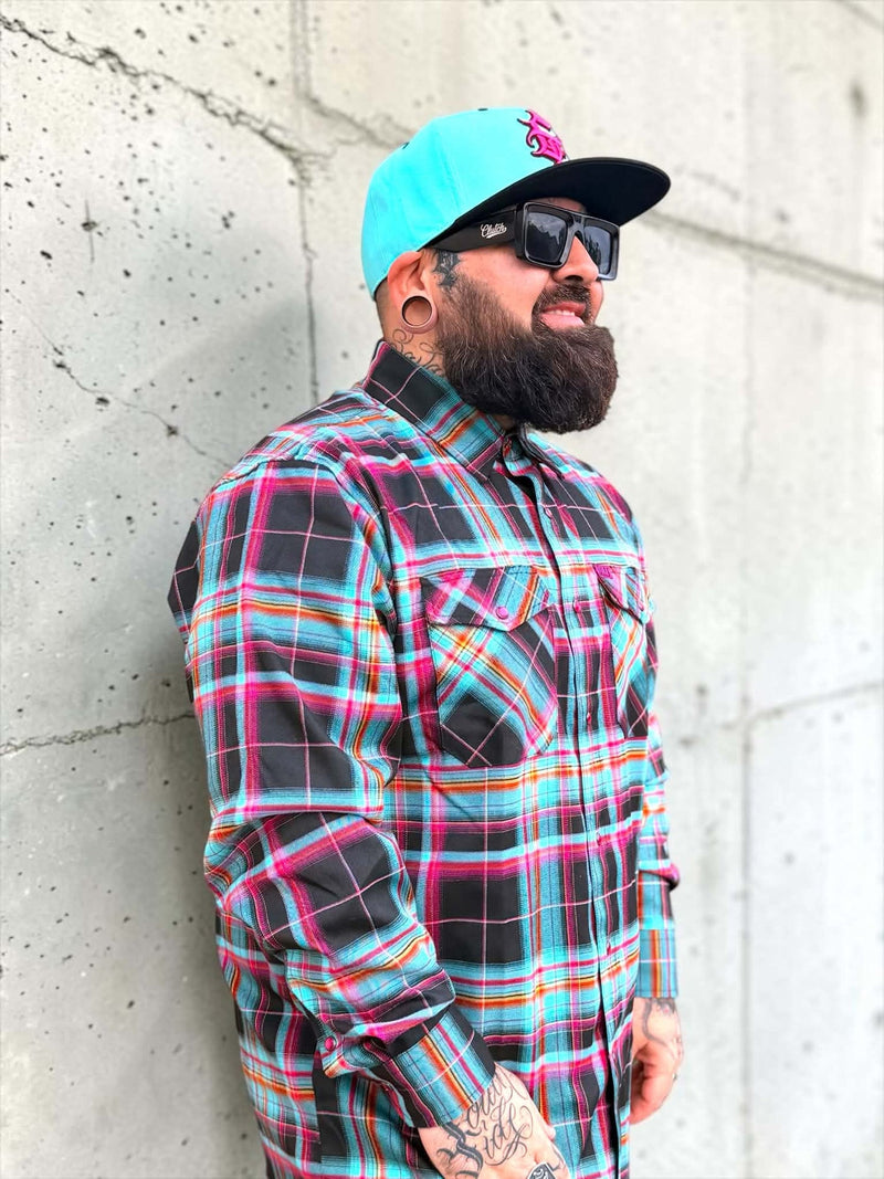 G'd Up Teal Snapback by Clutch & Throttle — product view