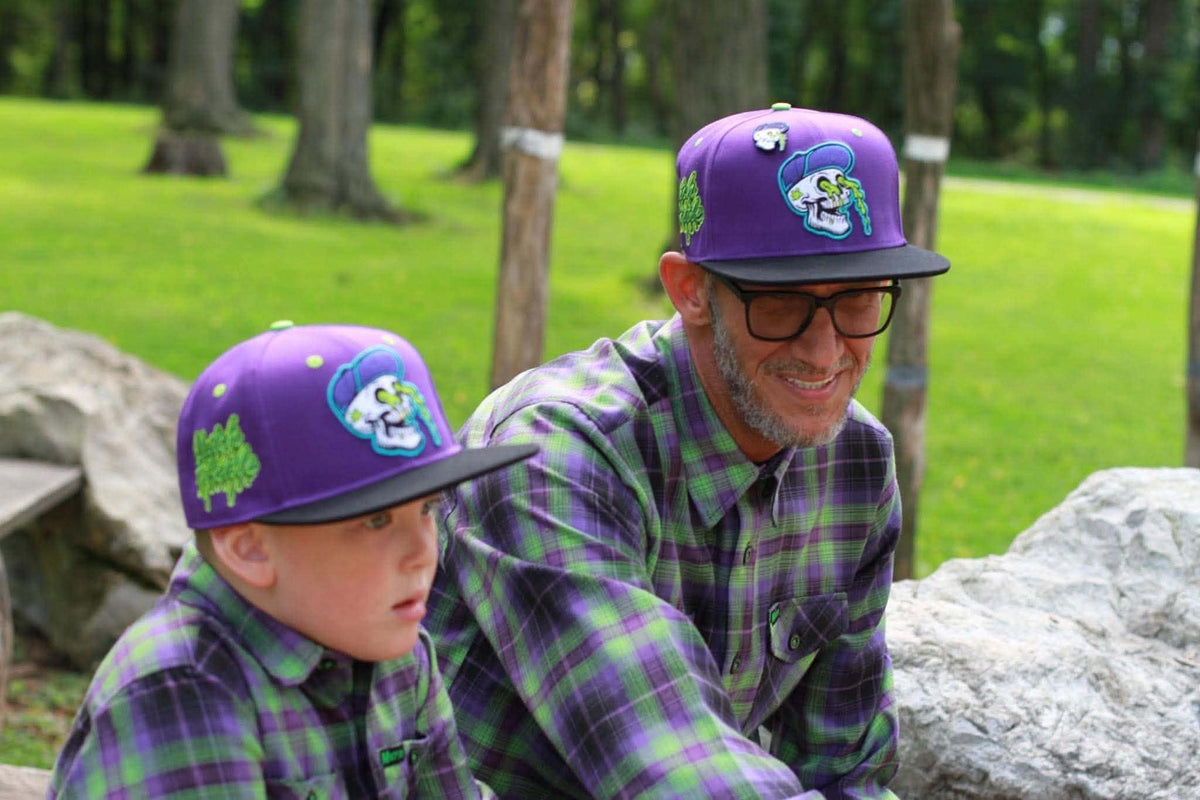 Youth Slimey Bonehead Snapback by Clutch & Throttle — additional product view