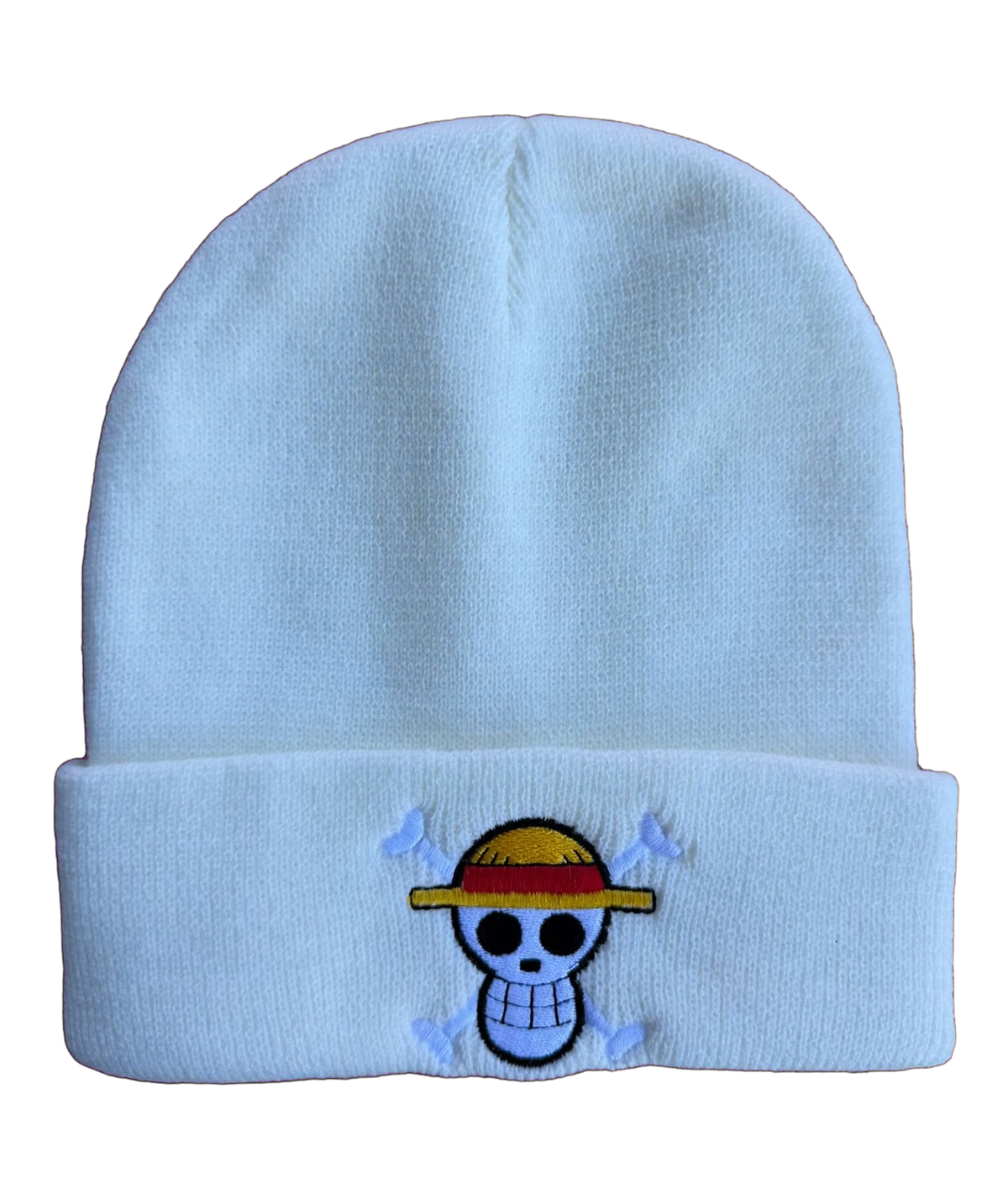 Straw Hat Crew knit beanie with embroidered front design