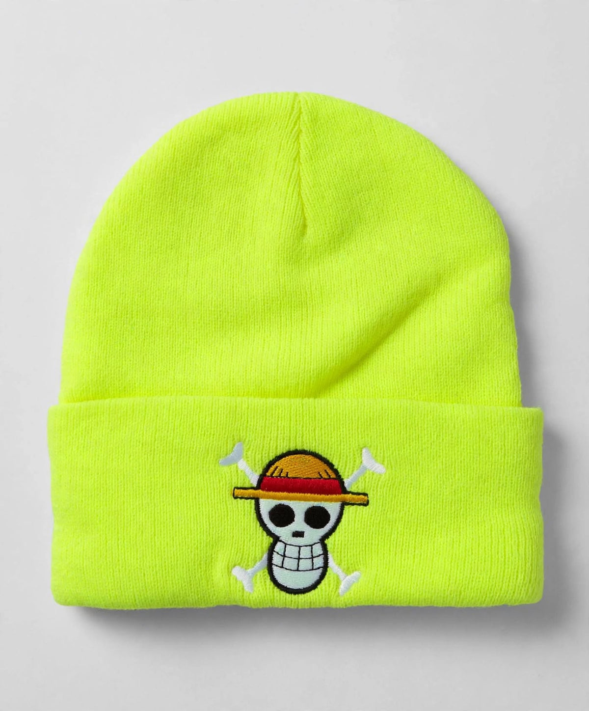 Straw Hat Crew knit beanie with embroidered front design