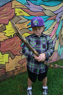 Youth Slimey Bonehead Snapback by Clutch & Throttle — alternate angle