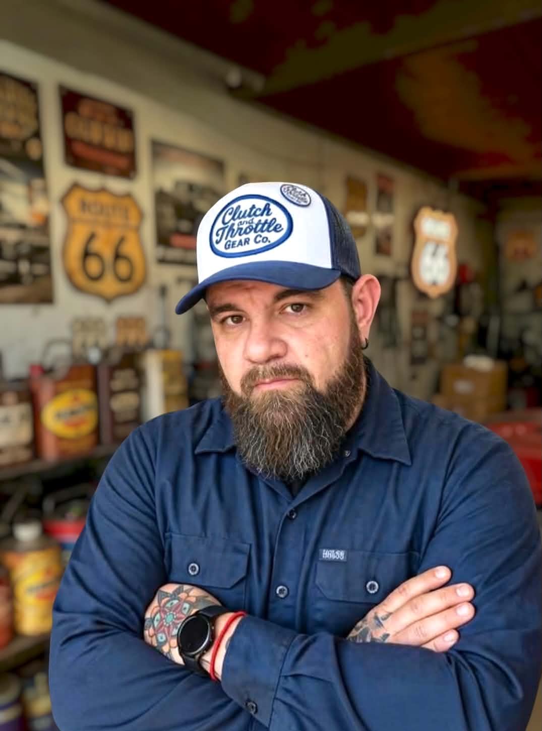 Clutch & Throttle Grease Monkey Trucker Hat