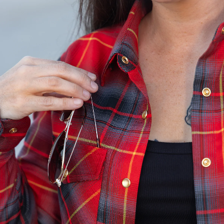 Women’s Tuefel Hunden Flannel Shirt by Hales Speed Shop — additional product view