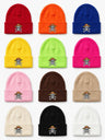 Straw Hat Crew knit beanie with embroidered front design