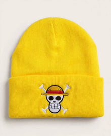 Straw Hat Crew knit beanie with embroidered front design