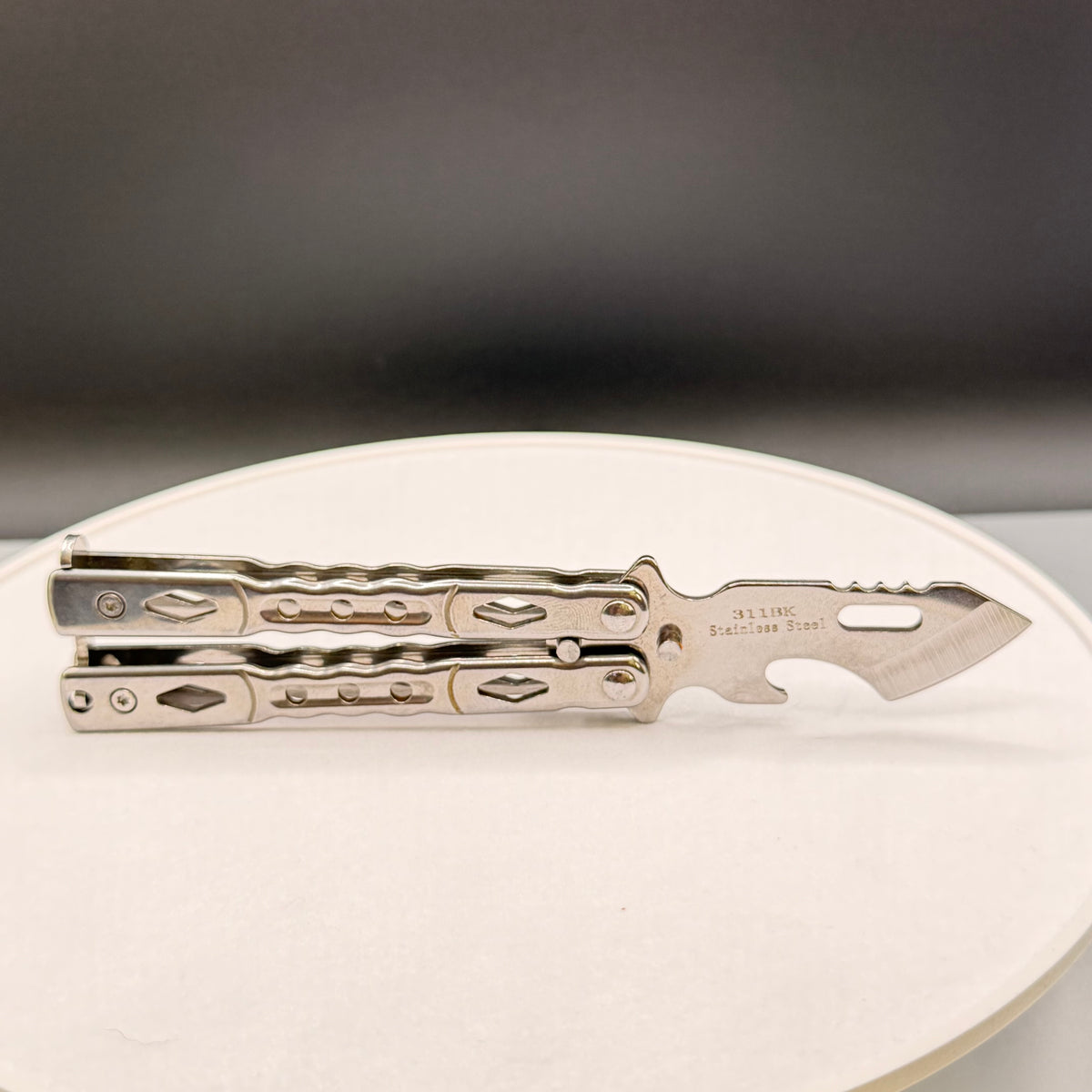 Dad Tax Flip Knife and Bottle Opener — handle detail