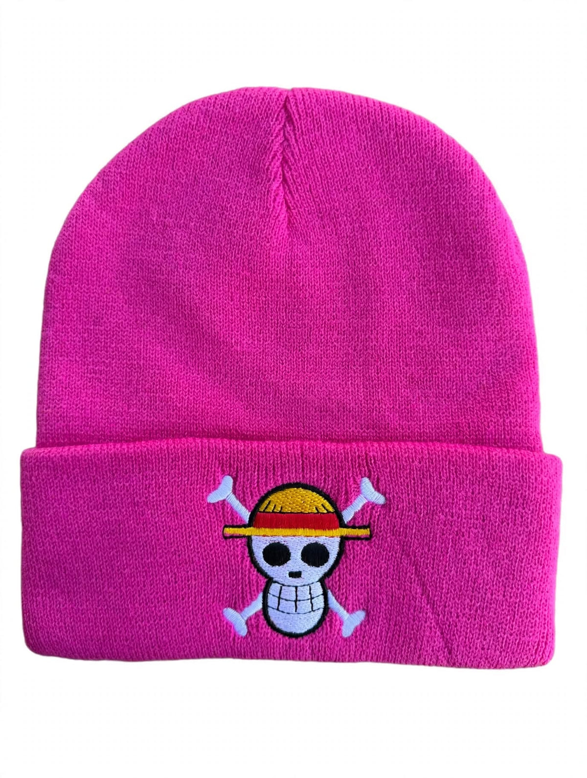 Straw Hat Crew knit beanie with embroidered front design