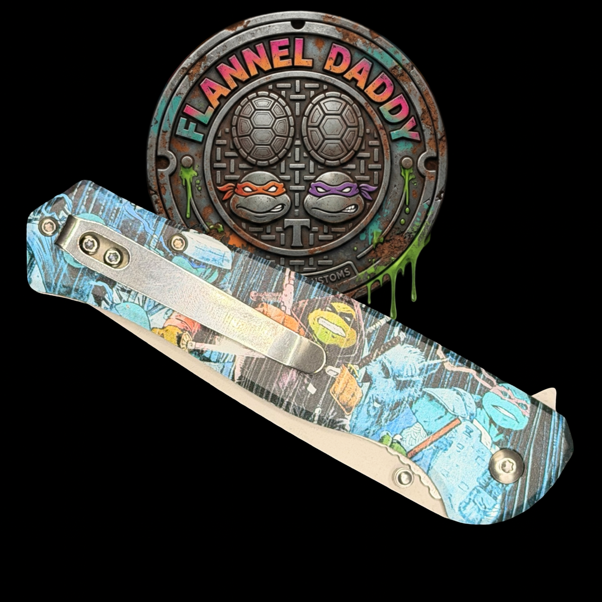 Turtle Power retro pocket knife — blade detail