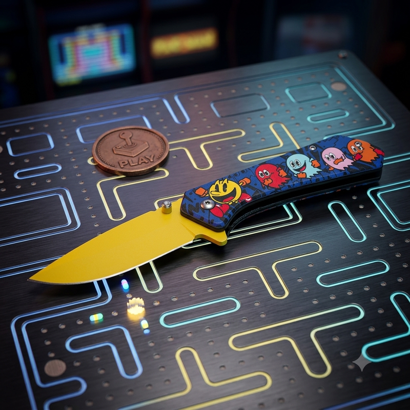PAC-DADDY retro arcade pocket knife by Flannel Daddy Loot