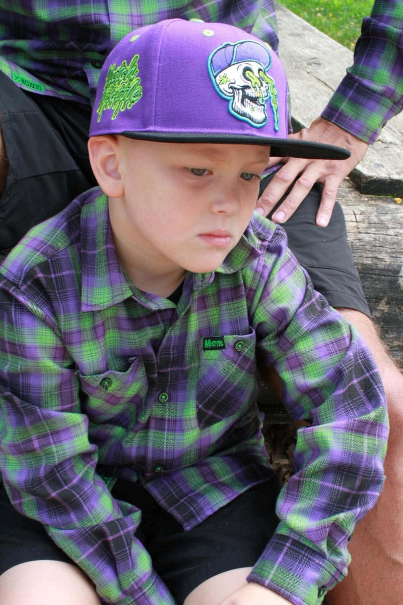 Youth Slimey Bonehead Snapback by Clutch & Throttle