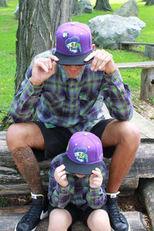 Youth Slimey Bonehead Snapback by Clutch & Throttle — front view