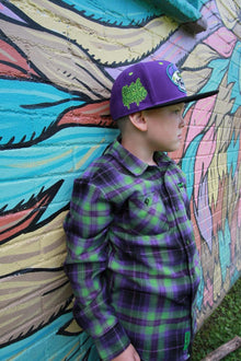 Youth Slimey Bonehead Snapback by Clutch & Throttle — product detail