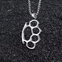 Don't Start None brass knuckles pendant necklace with 60cm chain