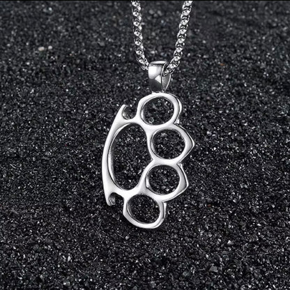 The Don't Start None Necklace – Brass Knuckles Pendant (60cm)