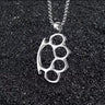 Don't Start None brass knuckles pendant necklace with 60cm chain