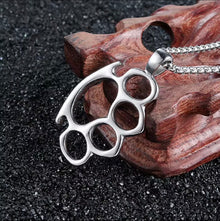 Don't Start None 60cm brass knuckles pendant necklace alternate view