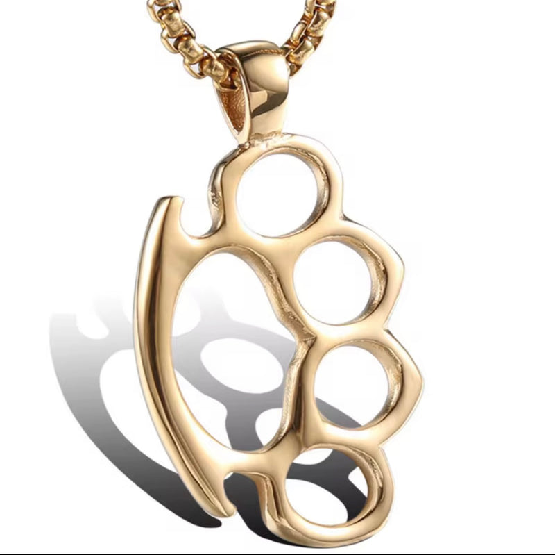 Don't Start None knuckles-shaped fashion pendant necklace product view
