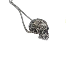 Dead Serious skull necklace with stainless steel box chain