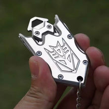 Decepti-Tool mini keychain utility knife — detail view