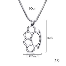 Don't Start None silver-tone knuckles pendant necklace