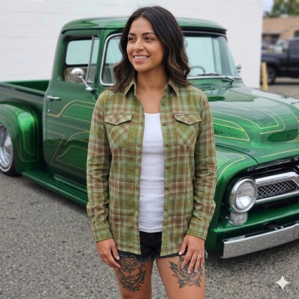 Women's Lunatic Flannel Shirt by Hales Speed Shop — flannel detail
