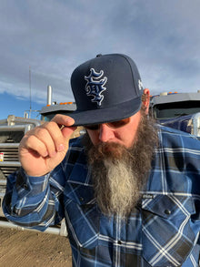 G’d Up Snapback (Navy) — close-up view
