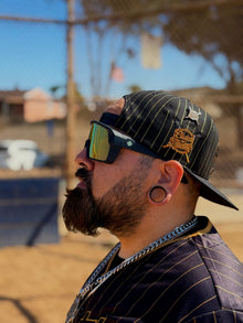 OG Slugger Black Gold Snapback by Clutch & Throttle — detail view