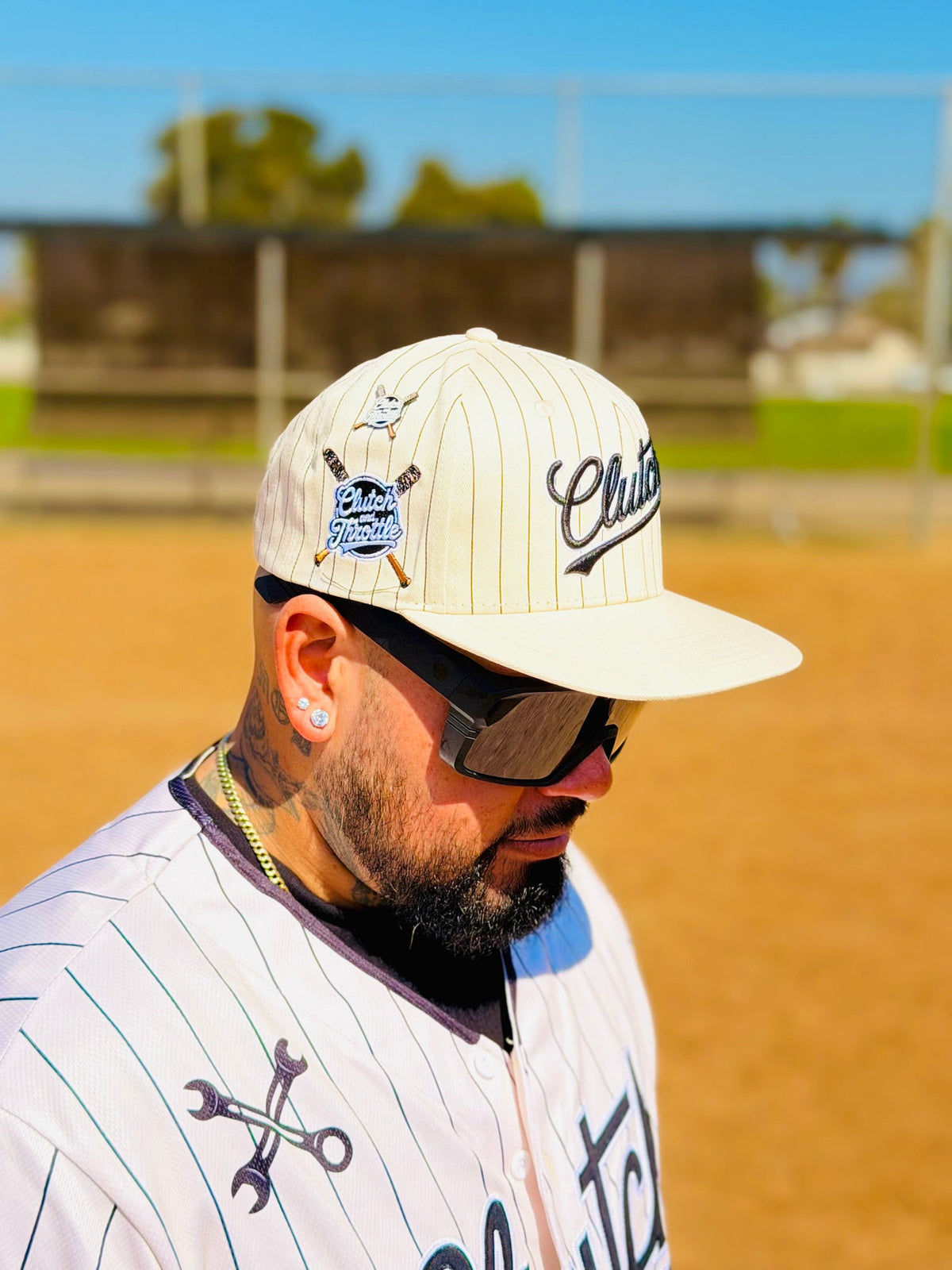 OG Slugger Off-White Snapback by Clutch & Throttle — side view