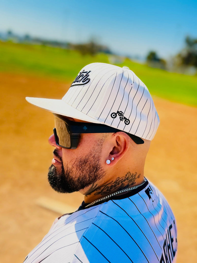 OG Slugger Off-White Pinstriped Snapback by Clutch & Throttle