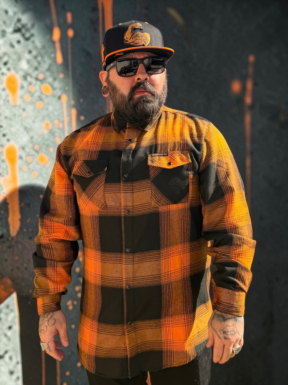 Monte Strong black and orange snapback hat original product photo